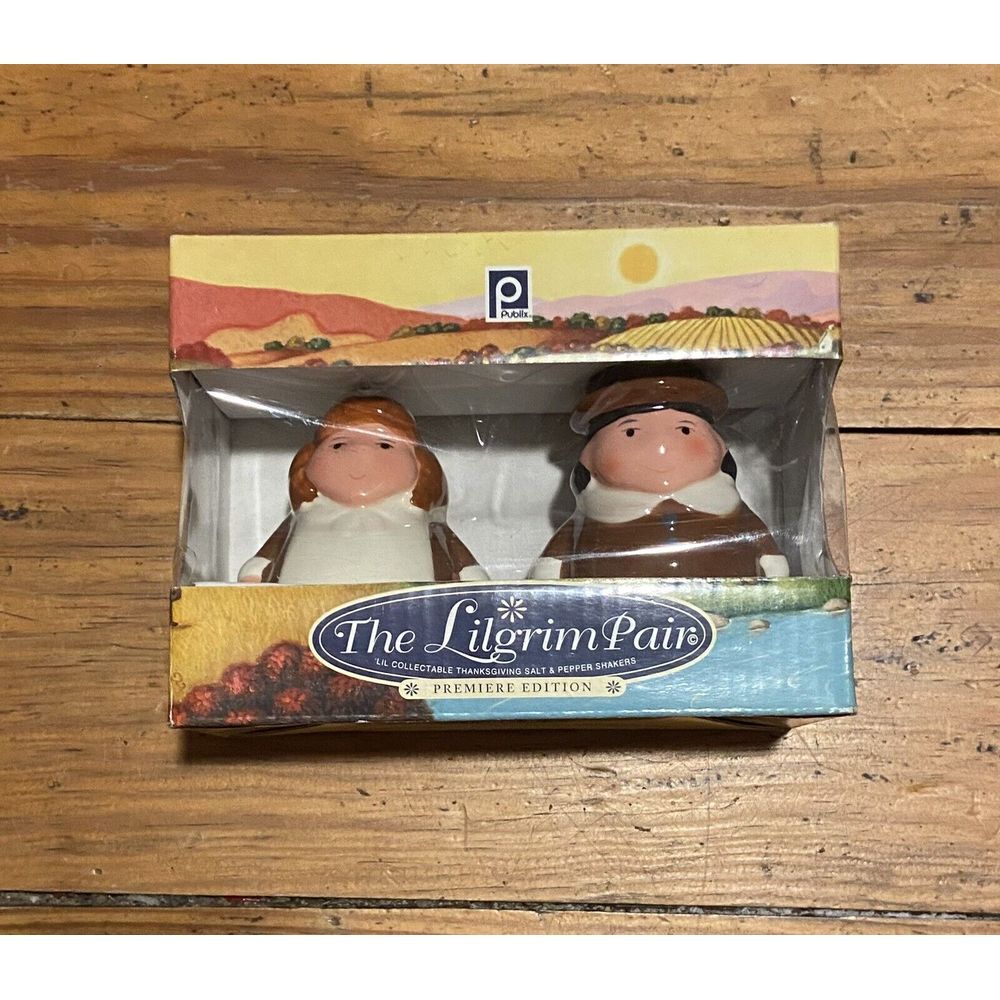The Lilgrim Pair Salt/Pepper Shakers Limited Premiere Edition 2004 Publix‎ EUC